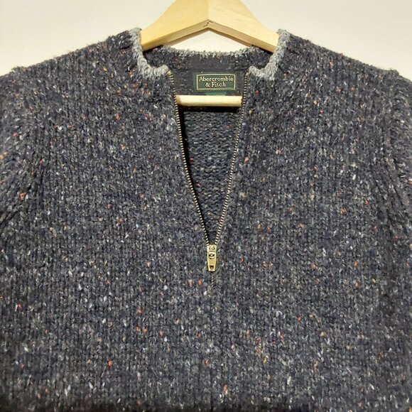 Abercrombie & Fitch Wool-Blend Cropped Zip Cardigan Y2K - Excellent Cond - Small - Picture 6 of 10